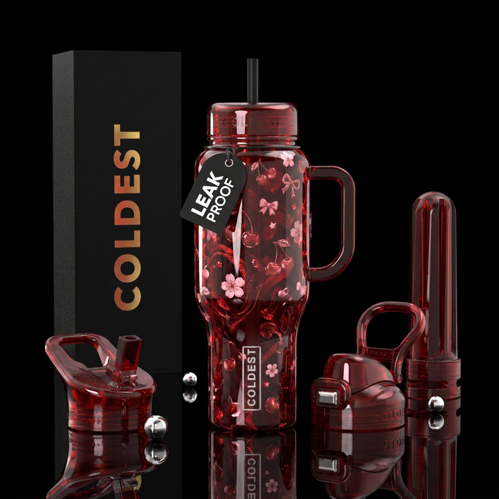 Coquette Cherry water bottle design