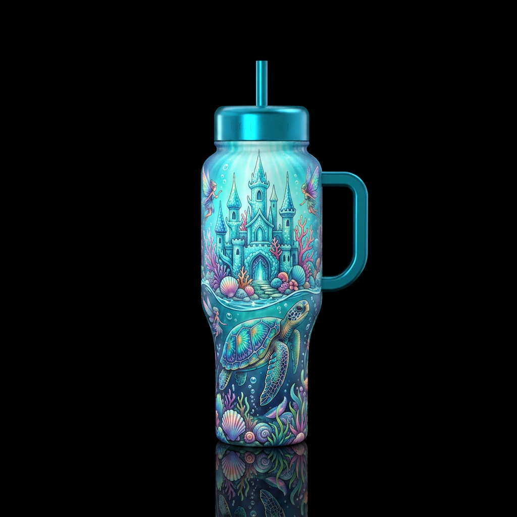 Sea Castle Fairy water bottle design