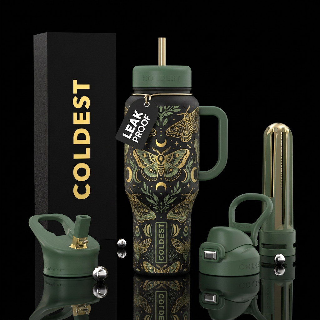 Midnight Moths water bottle design