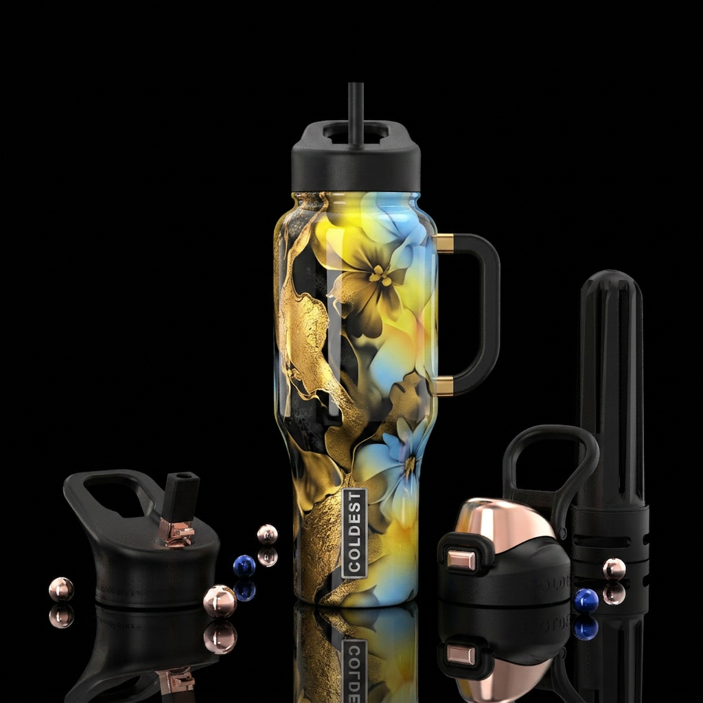 Gold Matters water bottle design