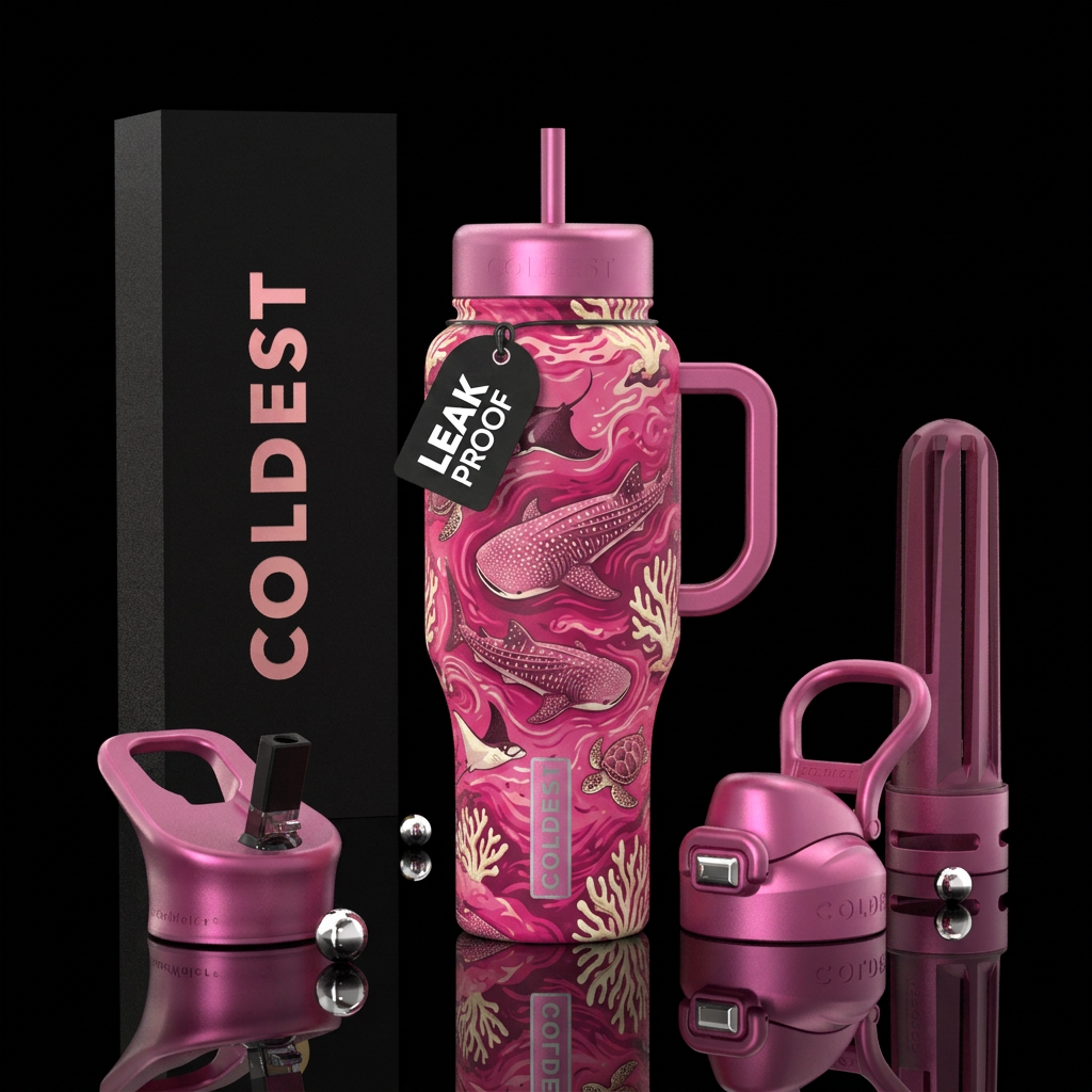 Sea Pink water bottle design