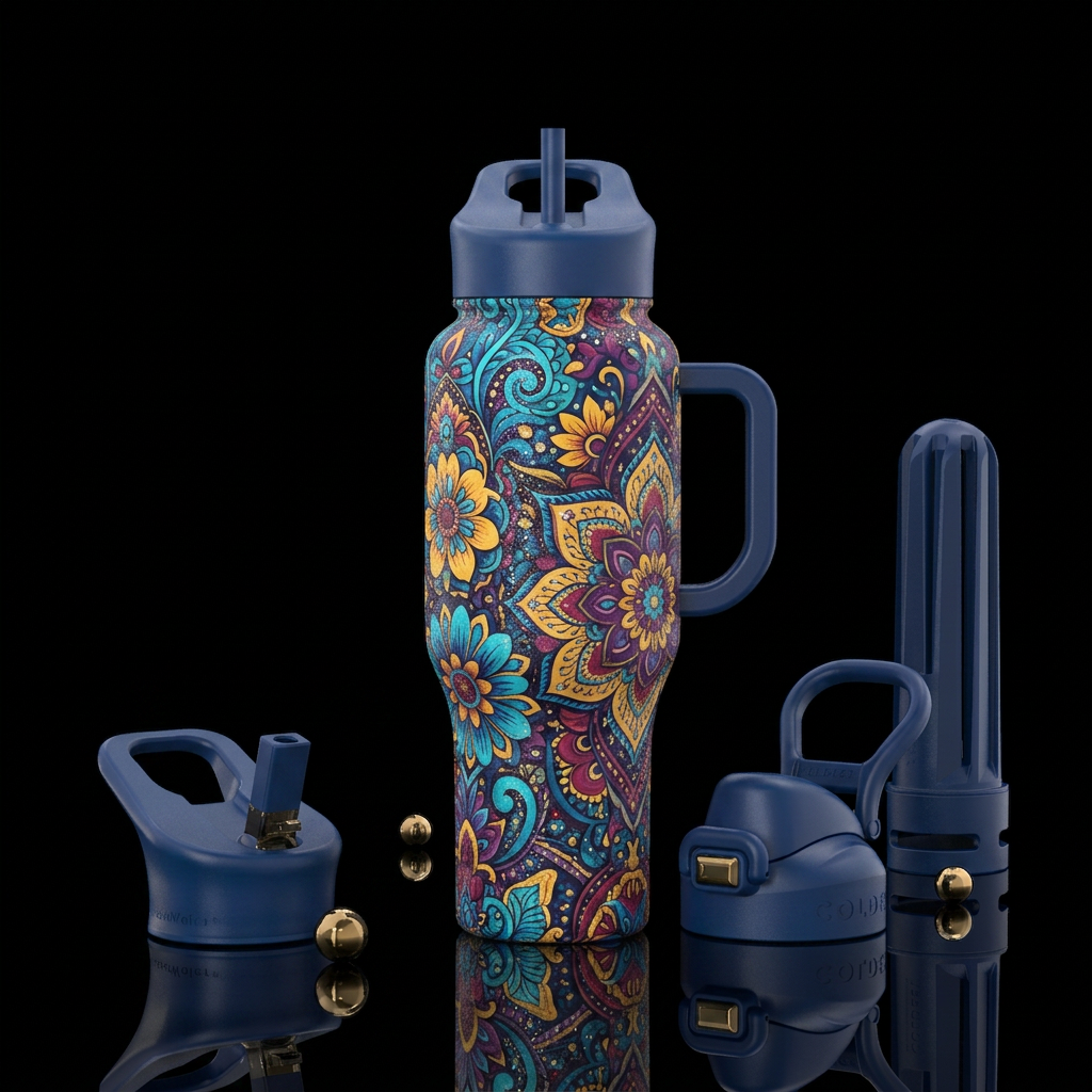 Calm Boho water bottle design