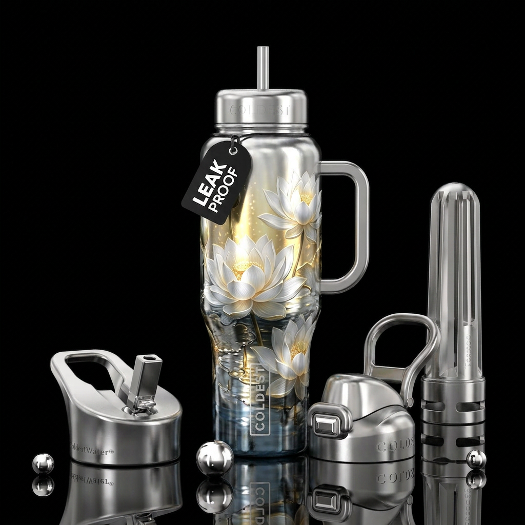 Golden Lotus water bottle design
