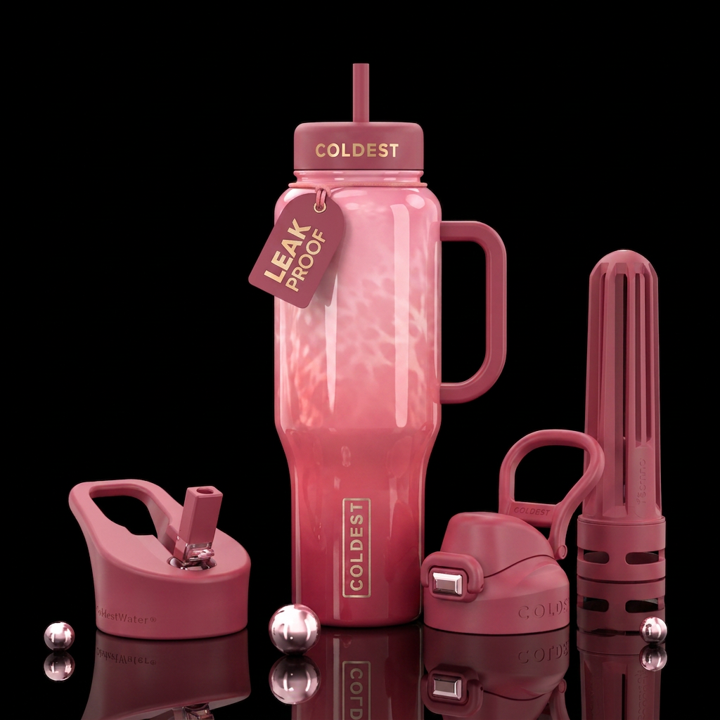 Rosy Outlook water bottle design