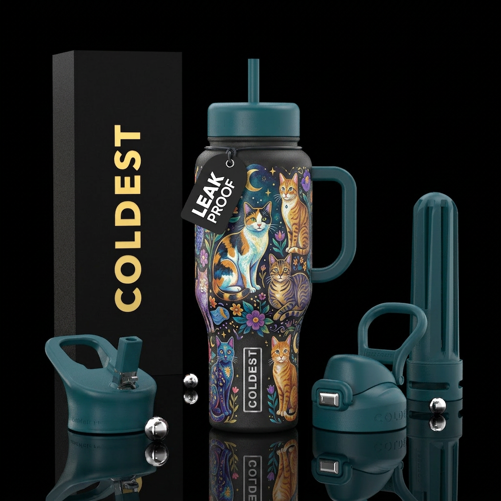 Cat Painting water bottle design