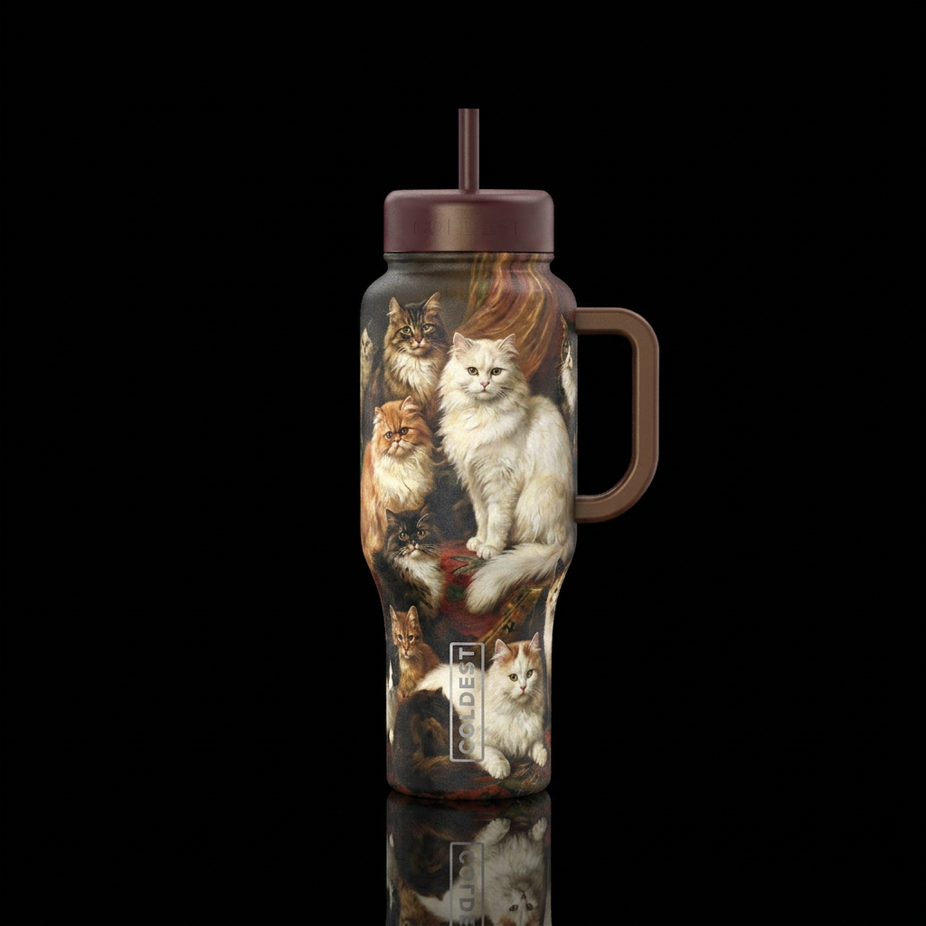Painting of “My Wife’s Lovers” by Carl Kahler water bottle design
