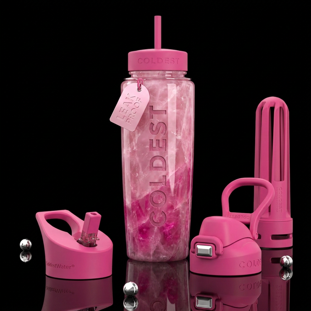Pink Rose quartz water bottle design