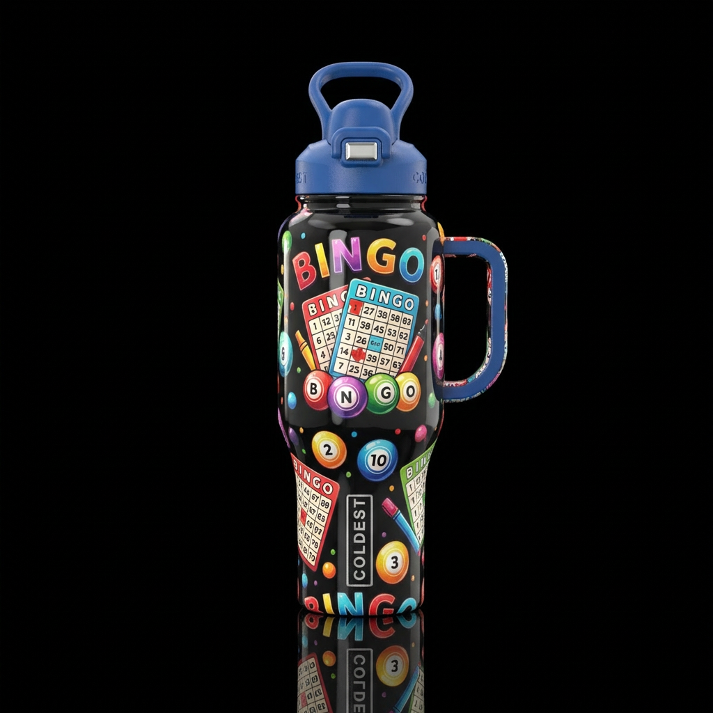 Bingo water bottle design