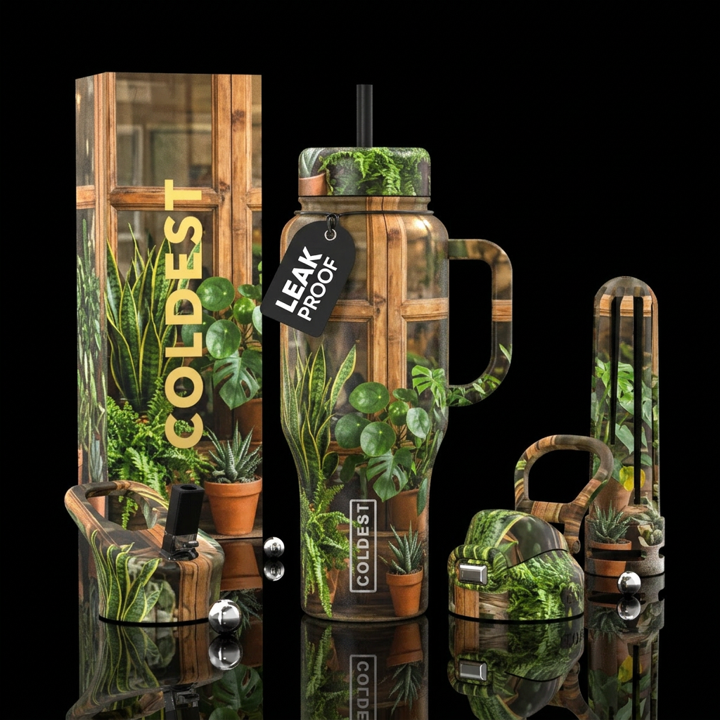 Houseplants water bottle design