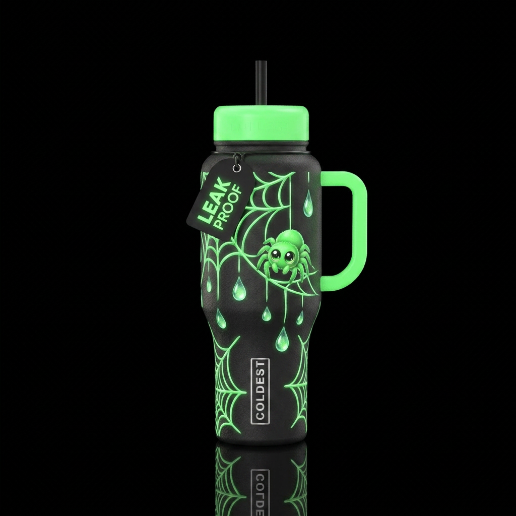 Glowie baby spider water bottle design