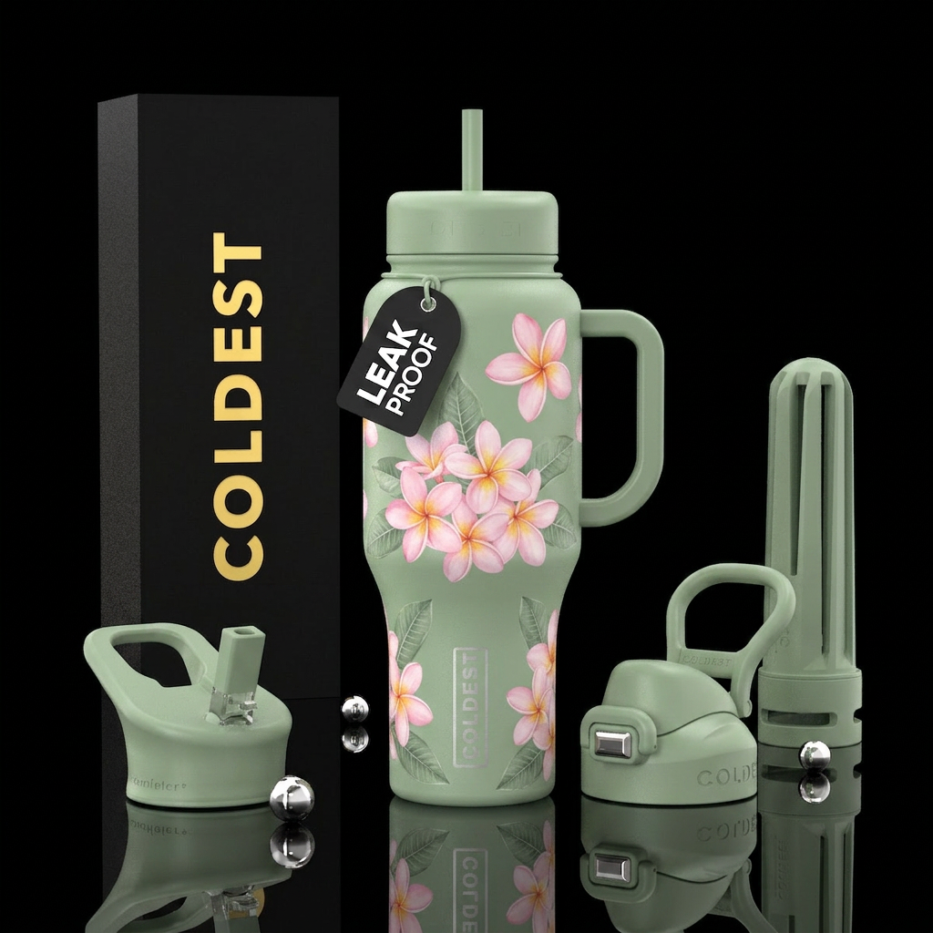 Plumeria water bottle design
