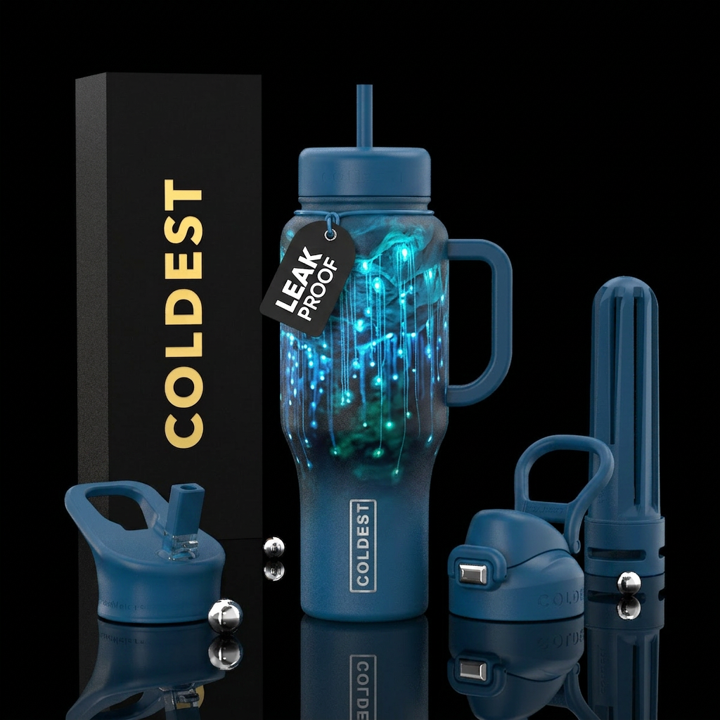 Glow worms water bottle design