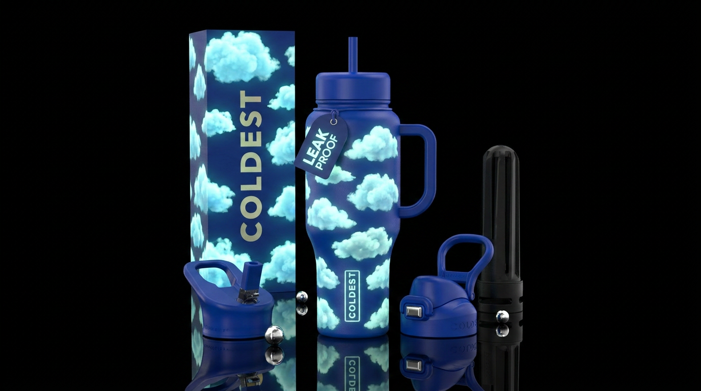 Glowie Clouds water bottle design