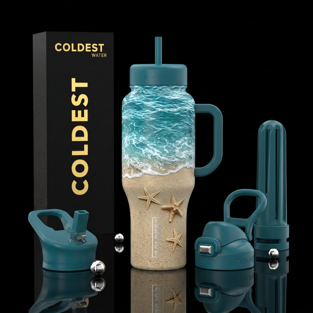 Ocean Waves water bottle design
