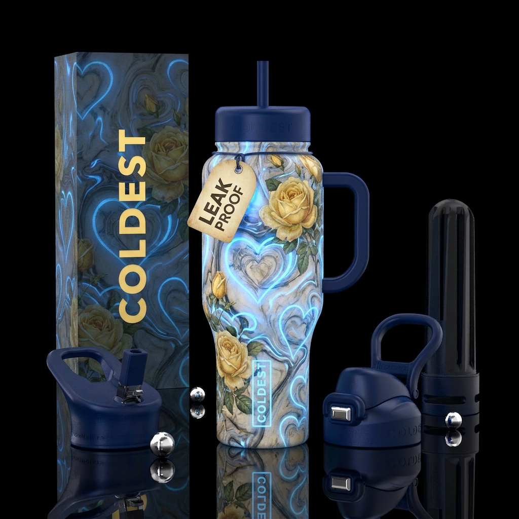 Glowie Heart water bottle design