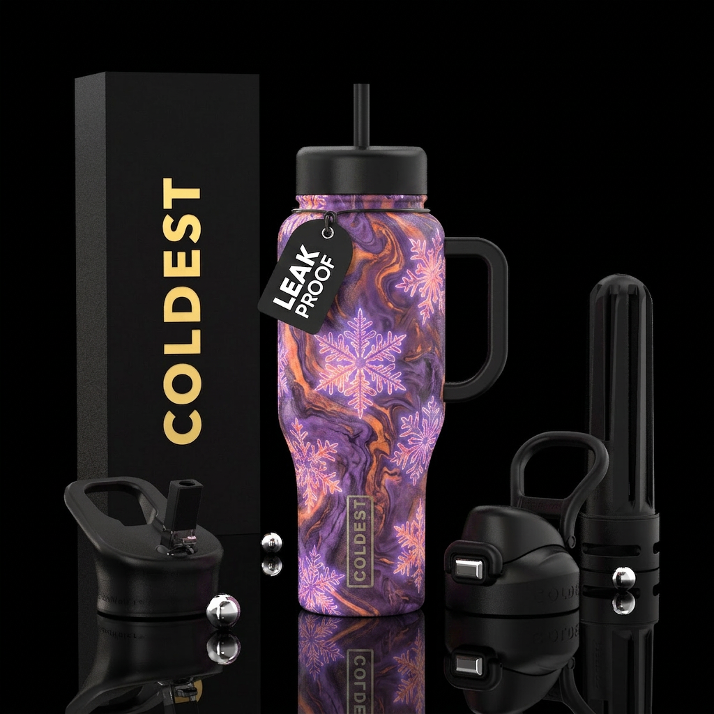 Glowie Flakes water bottle design