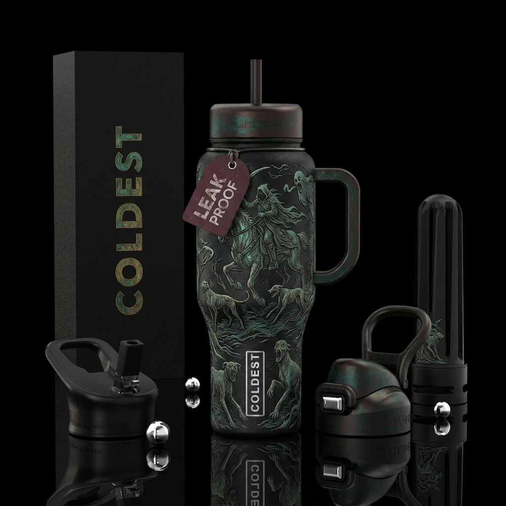 Haunted hunt water bottle design