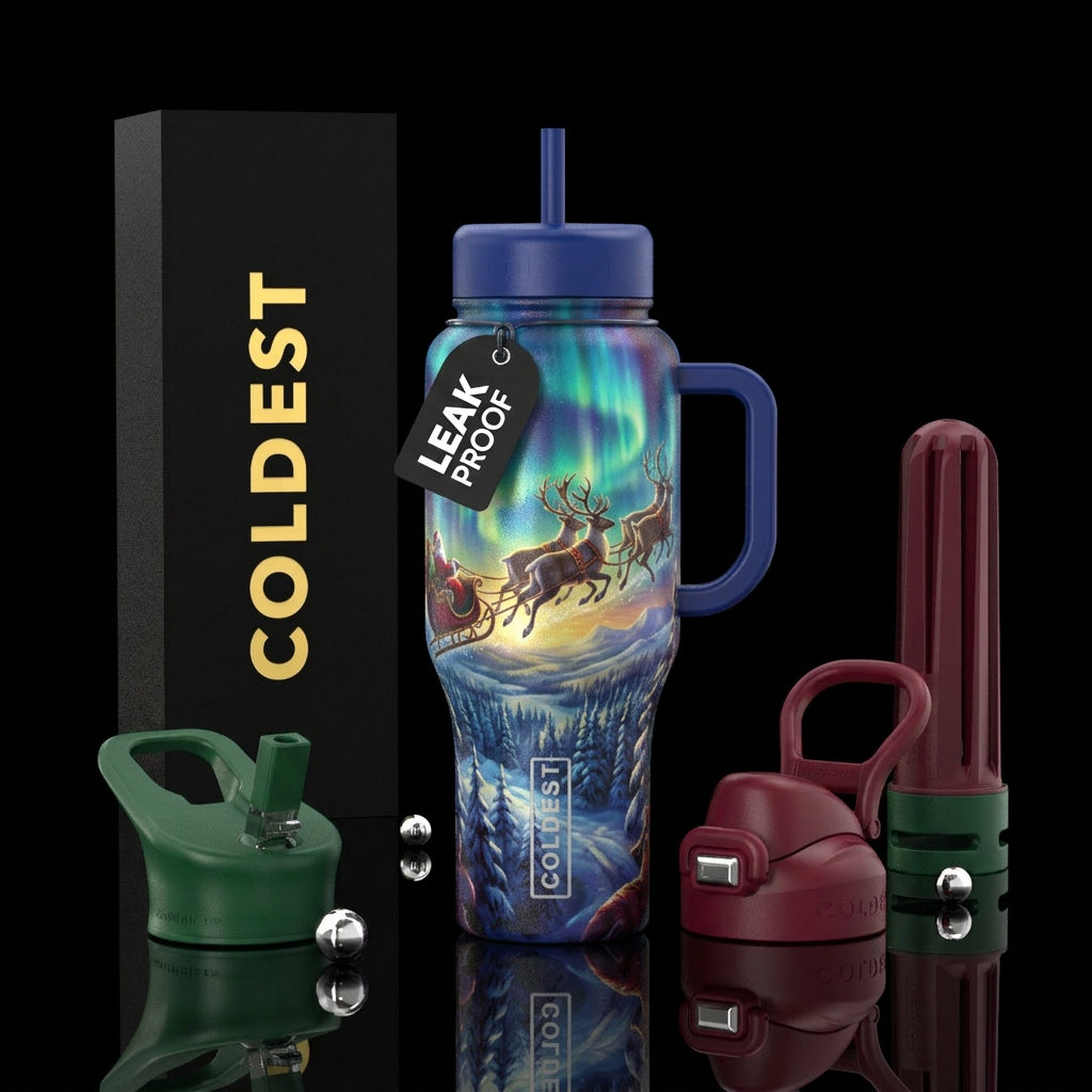 Sleigh ride fantasy water bottle design