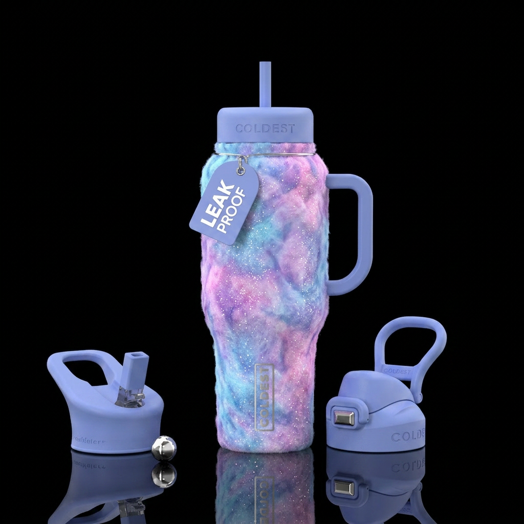 Cotton candy water bottle design
