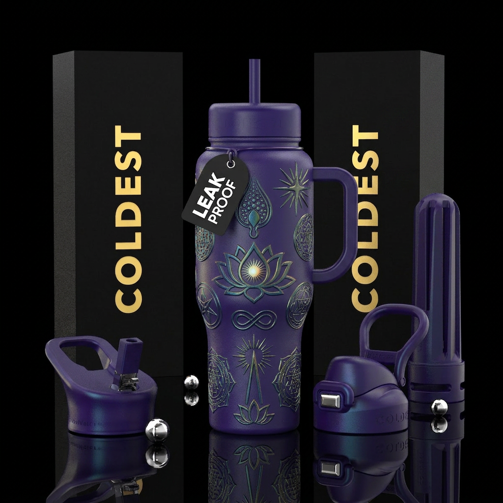 Enlightenment higher self emboss water bottle design