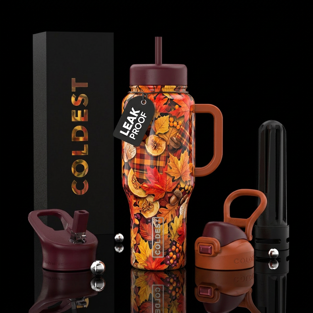 Autumn comfort water bottle design