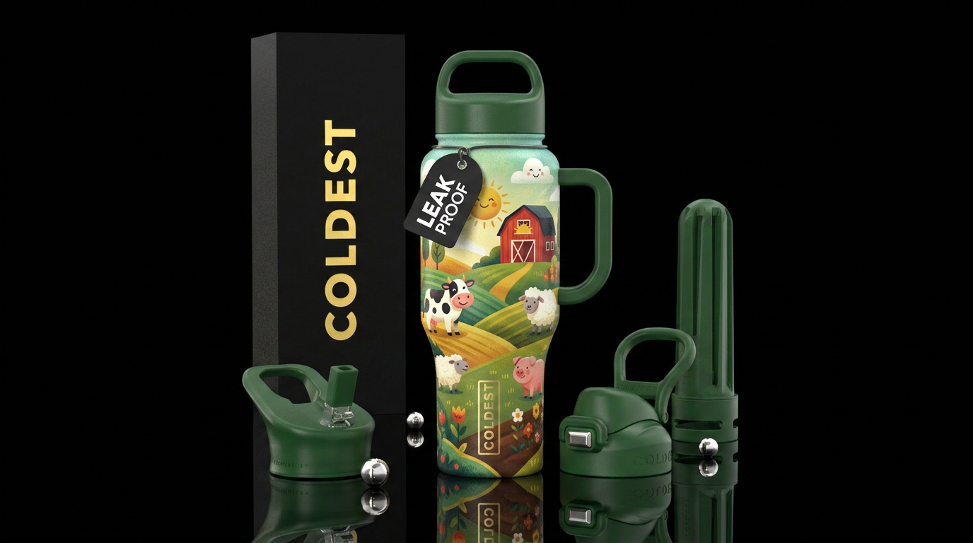 Happy farm water bottle design