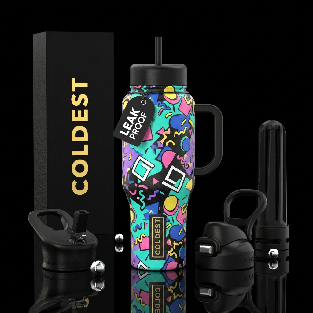 90s throwback water bottle design