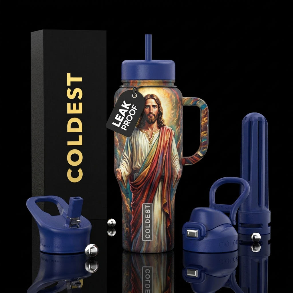 Jesus water bottle design