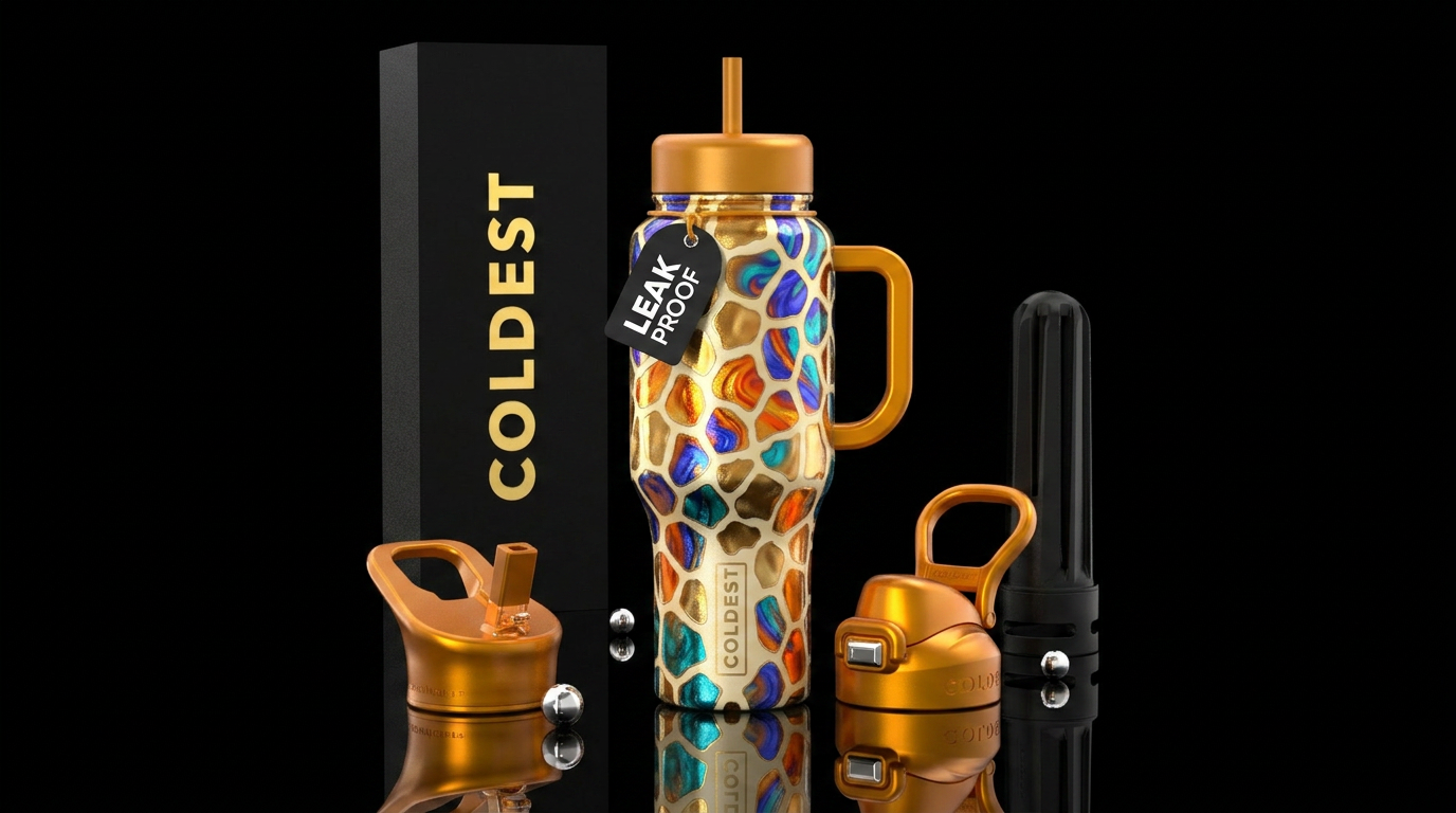 Giraffe shiny water bottle design