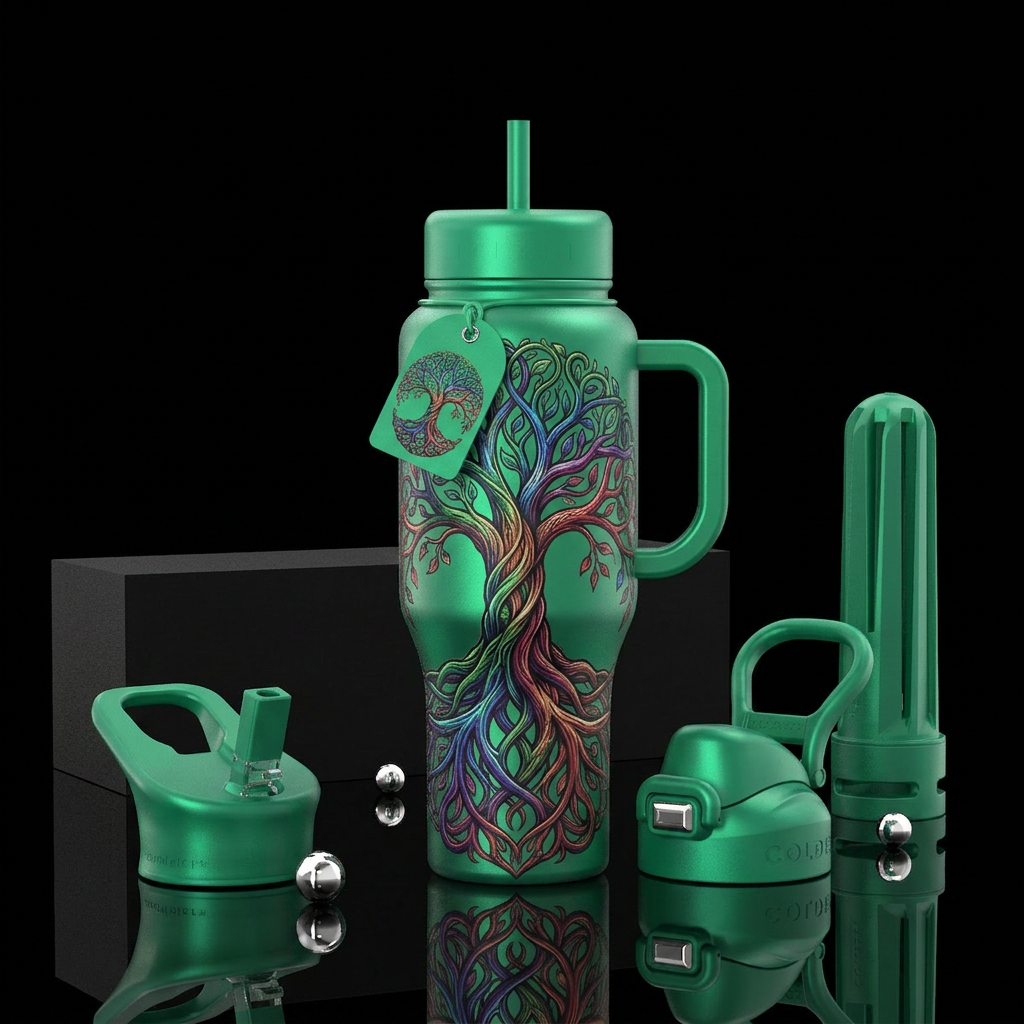 Tree of life water bottle design