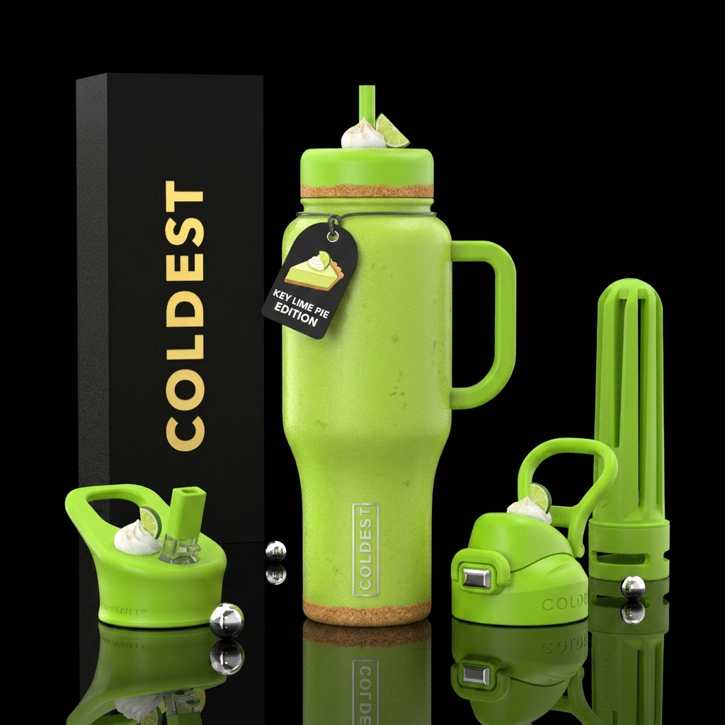 Key lime pie water bottle design