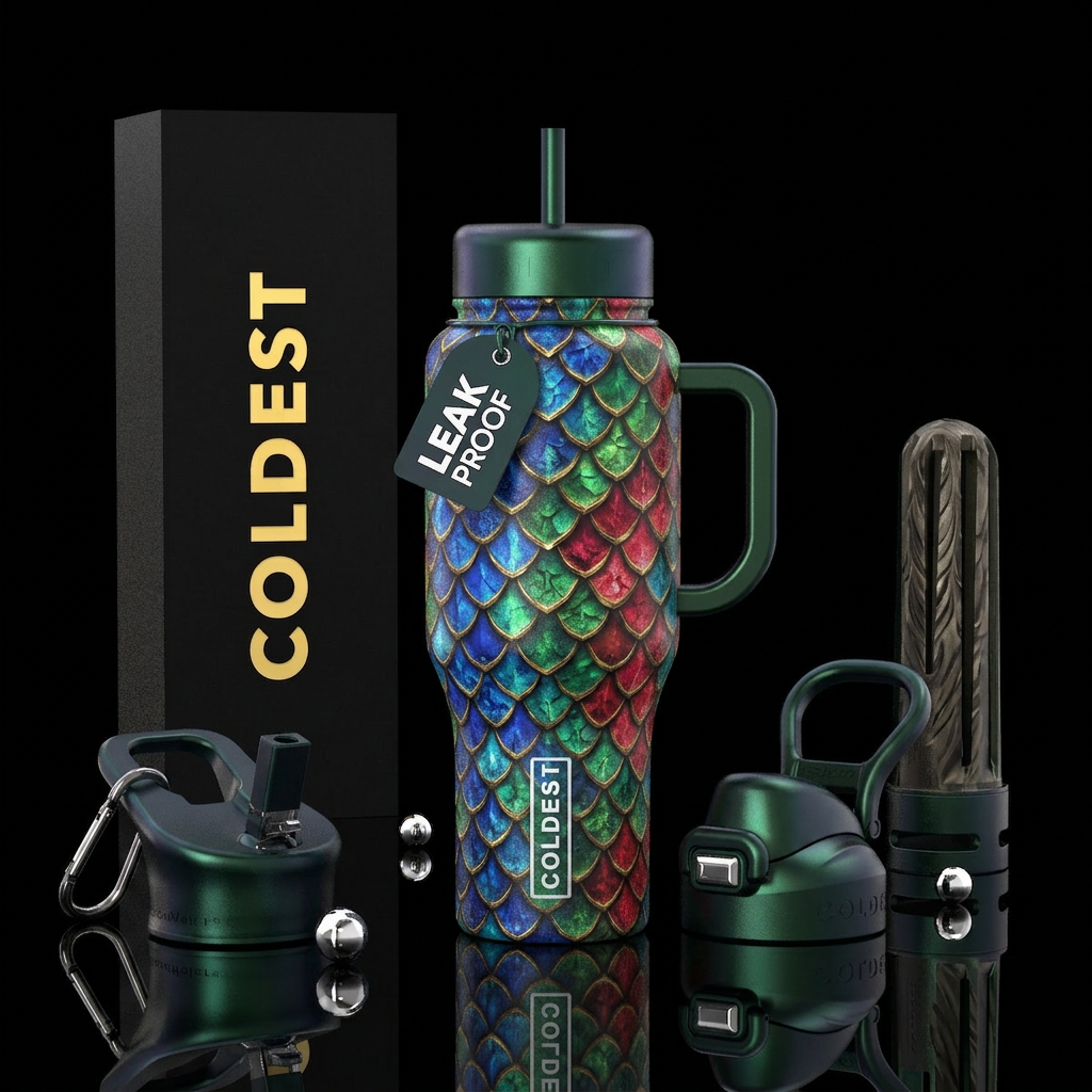 Dragon scales water bottle design