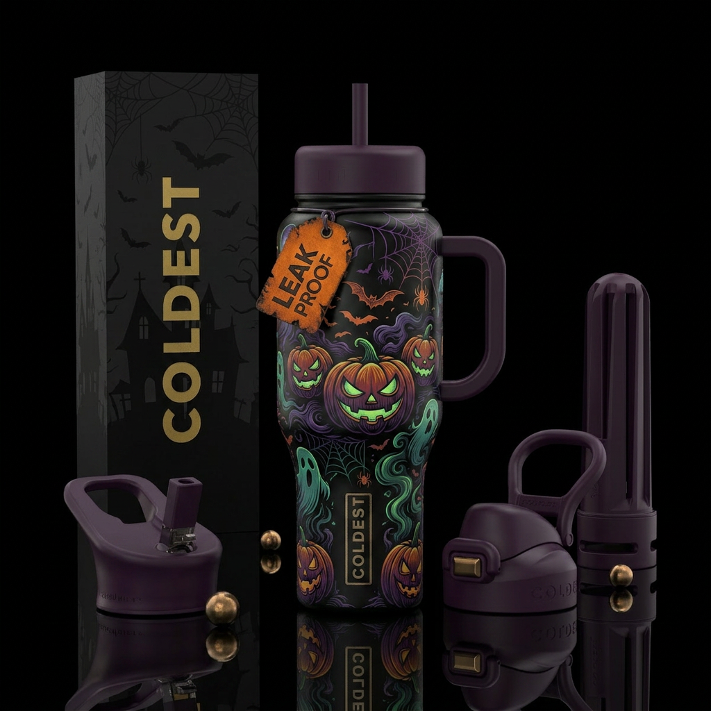 glossy, realism, please show both the front and ba... water bottle design