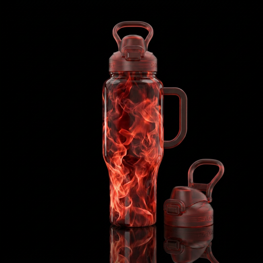 Scorched water bottle design