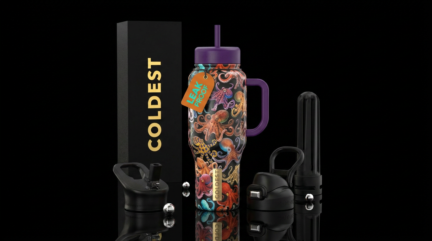 Every species type of octopus all around bottle water bottle design