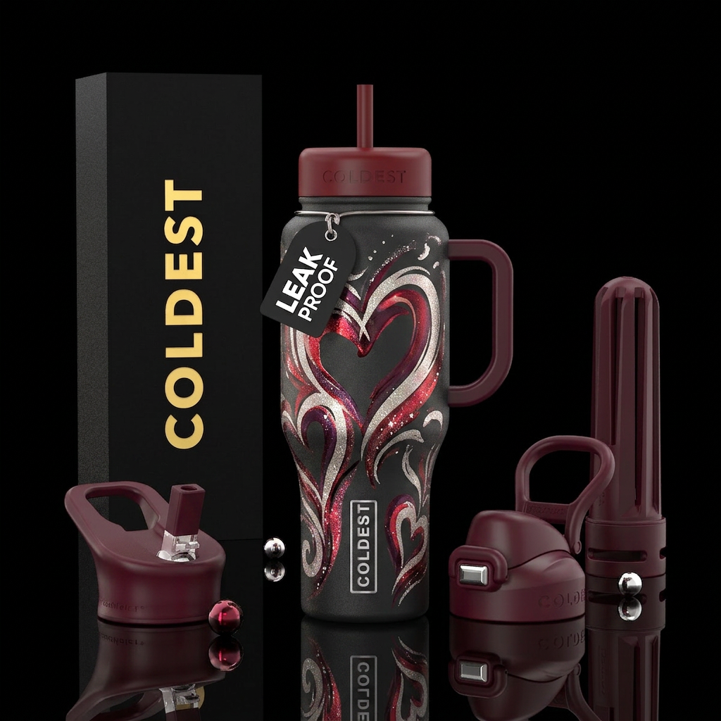 valentines, soul, platinum,sparkling,  painting , ... water bottle design