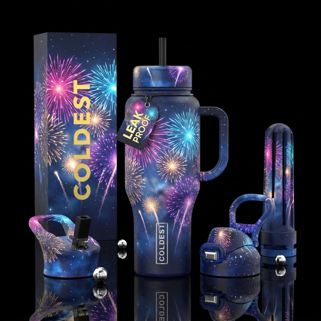 Fireworks,  night sky, glowie,  beautiful,  soft water bottle design