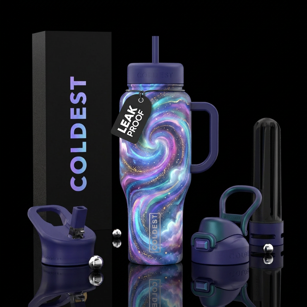 magical, glowie, magic, watercolor, beautiul, swir... water bottle design