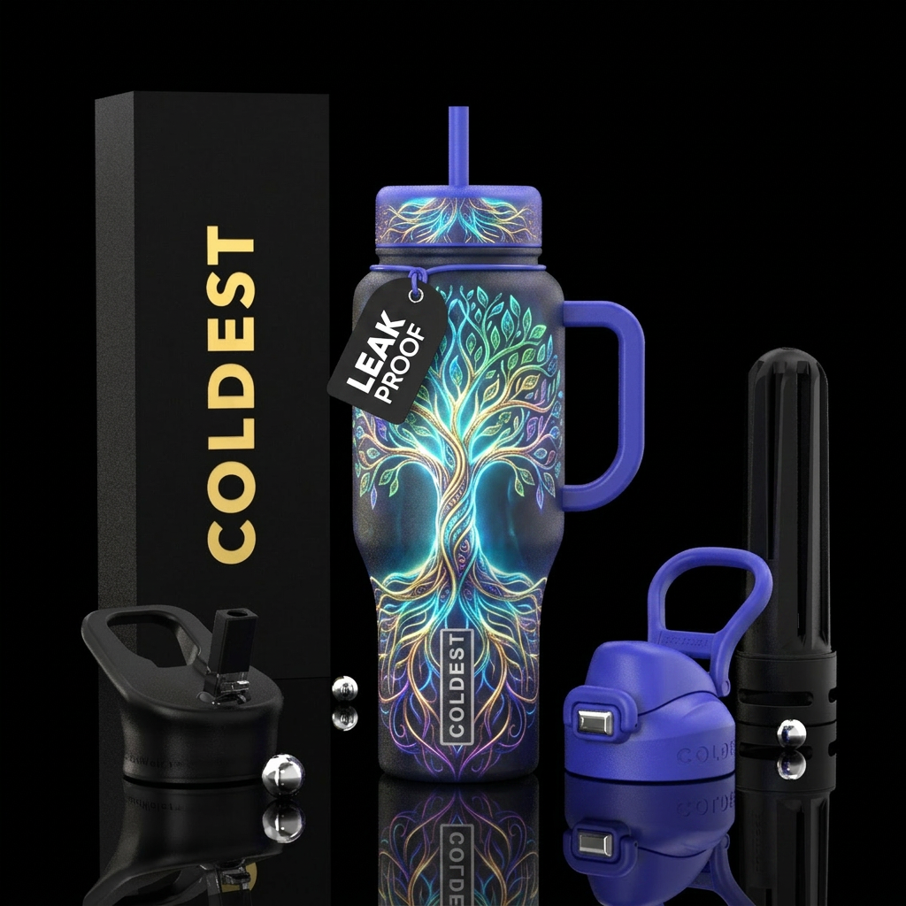 Tree of life,  glowie, beautiul water bottle design