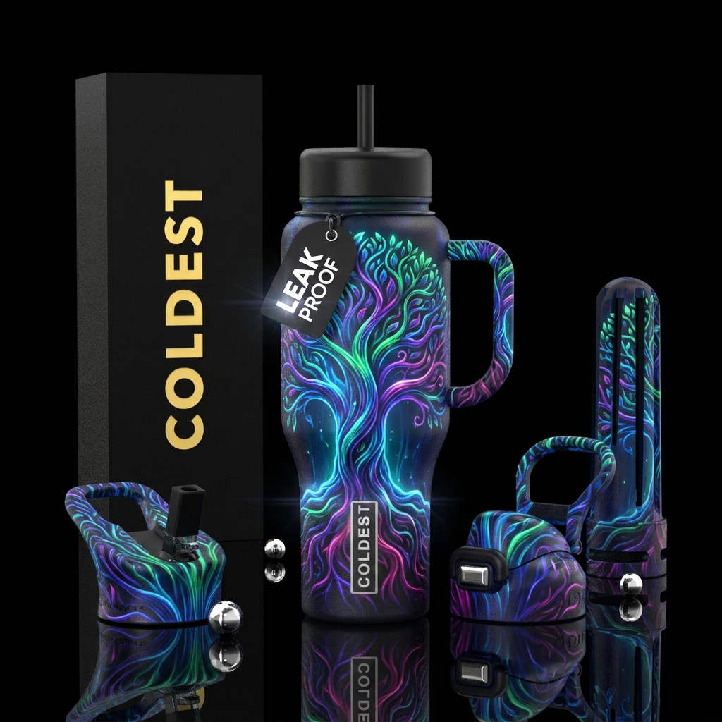 Tree of life,  glowie, beautiul water bottle design