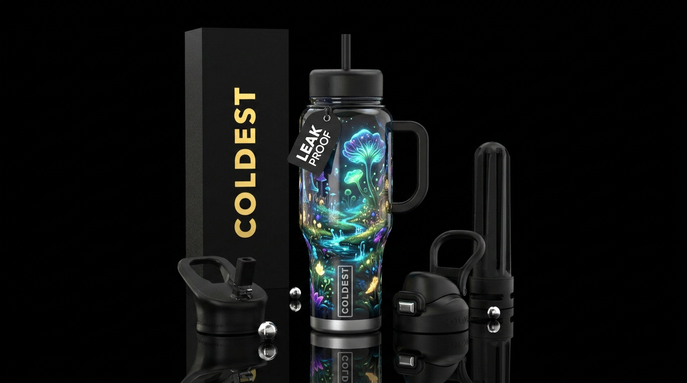 glowie, meadow, fantasy water bottle design