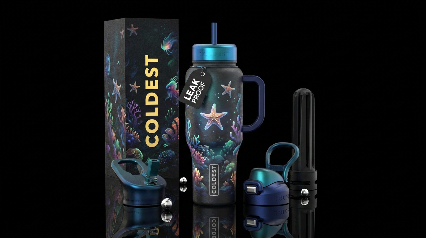 inbued, starfish, glowie, fantasy, beautiul water bottle design