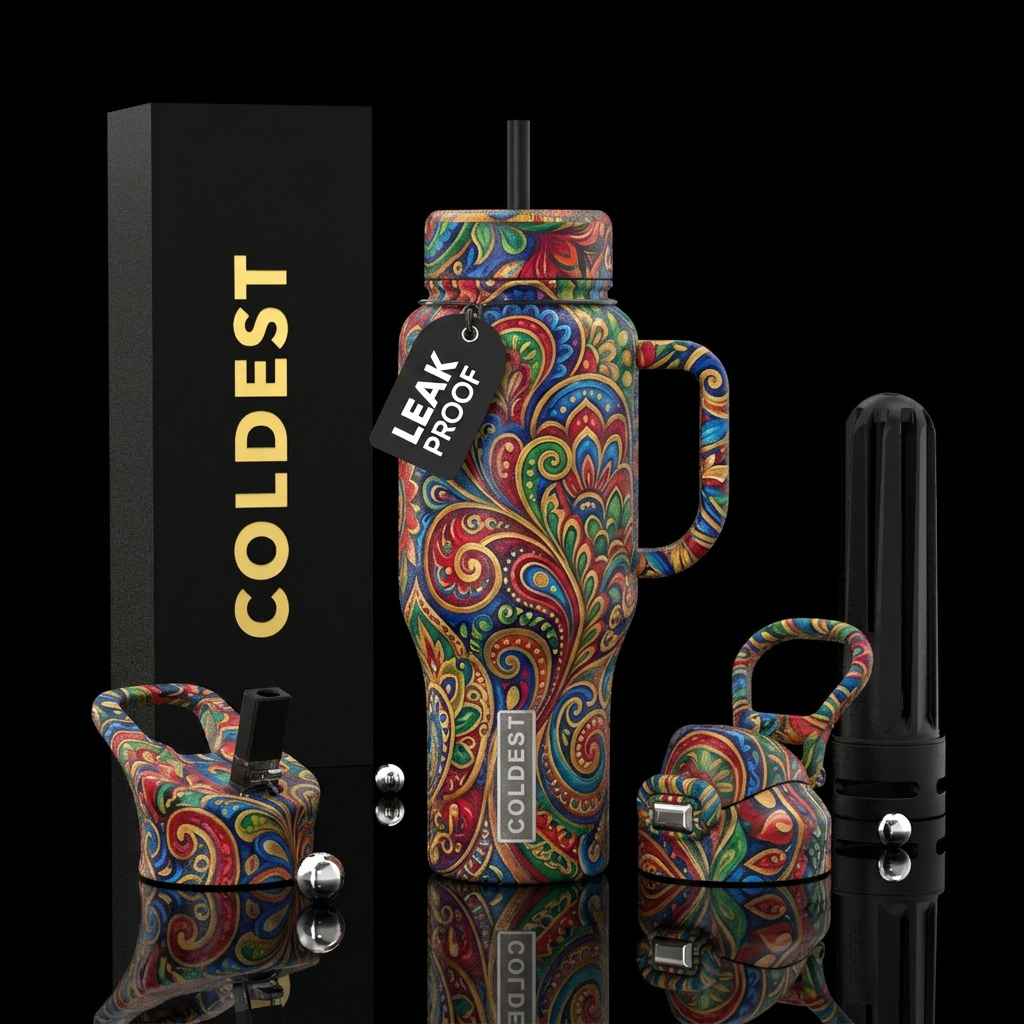 abstract, folk art, beautiul water bottle design