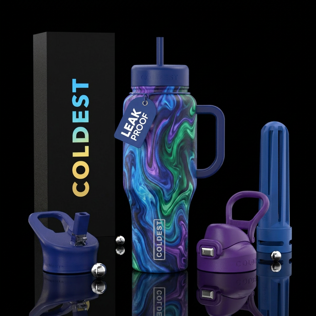 liquid,  blue, purple,  green, fantasy water bottle design