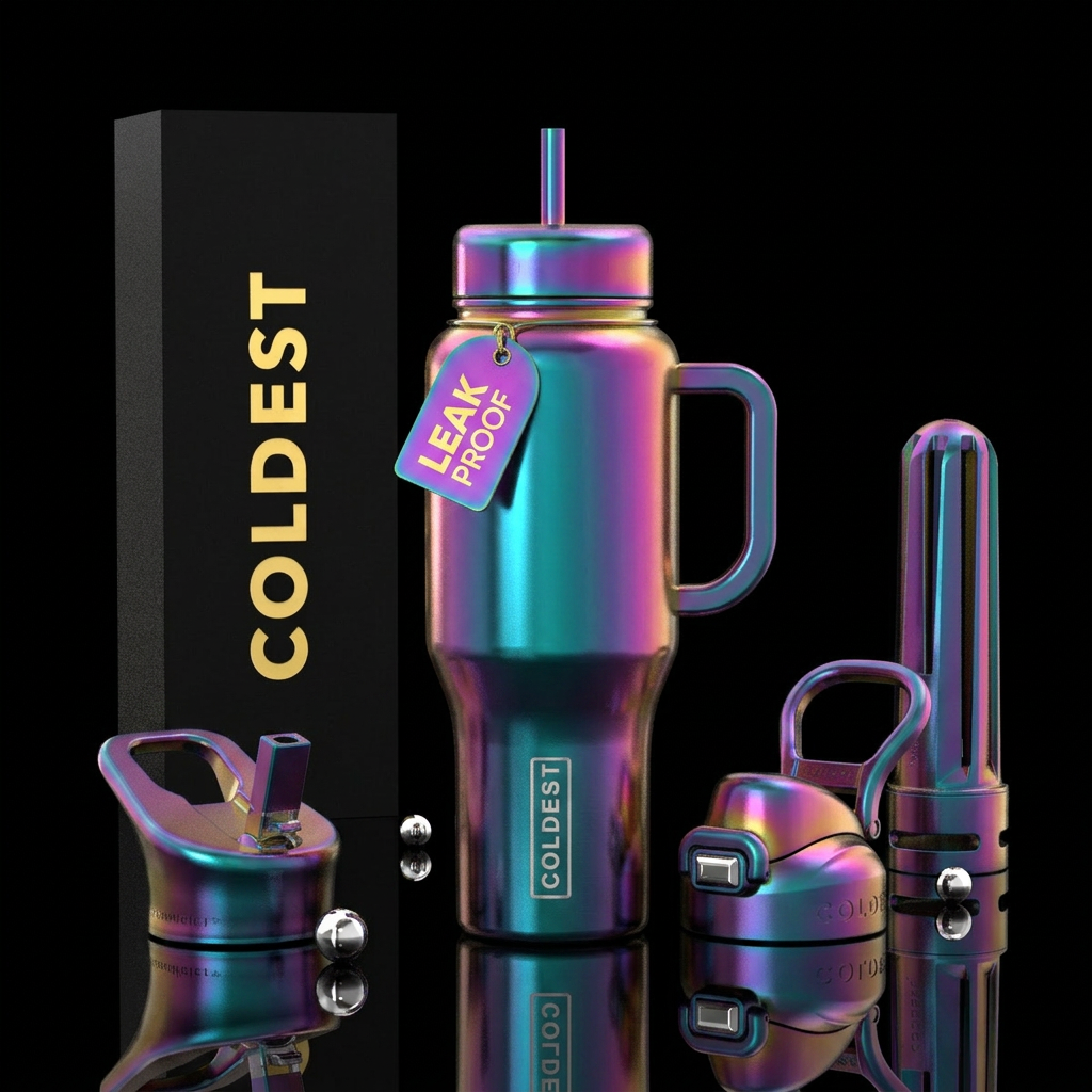 multichrome, modern water bottle design