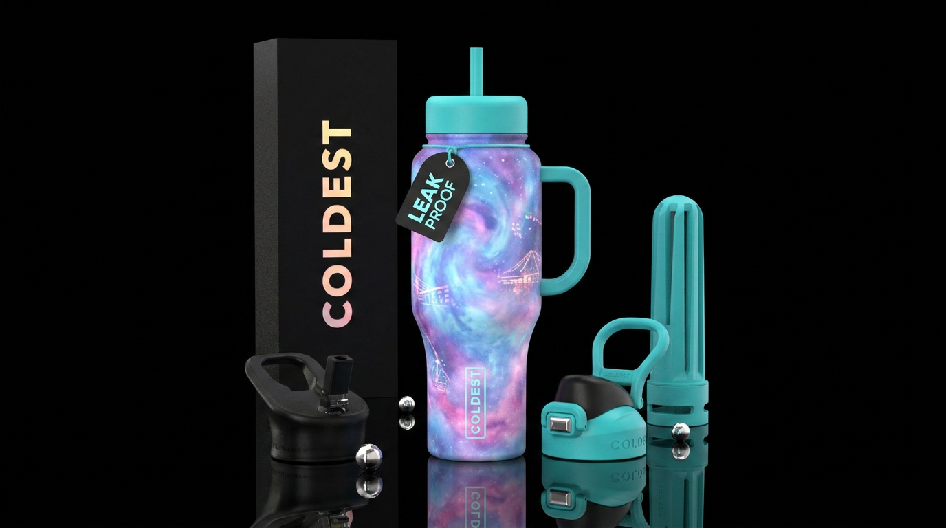 cotton candy, carnival,  boardwalk,  summer, glowi... water bottle design