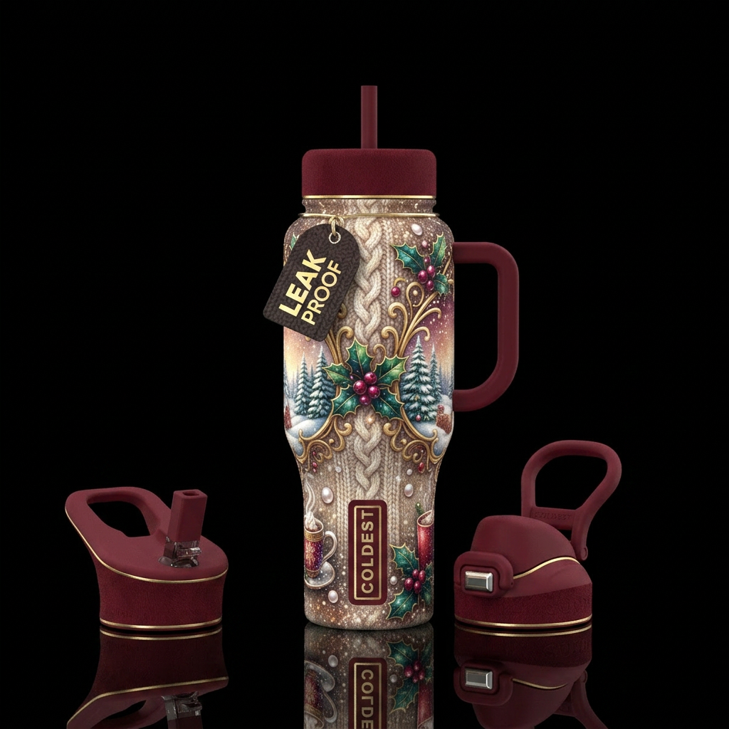 Hot cocoa,  winter wonderland,  Christmas vibe ,, ... water bottle design