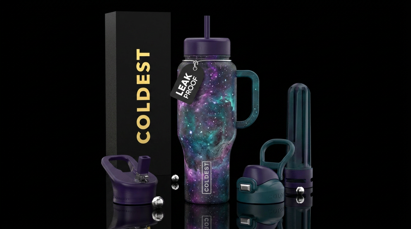 nebula, hyperspace, enchanted water bottle design