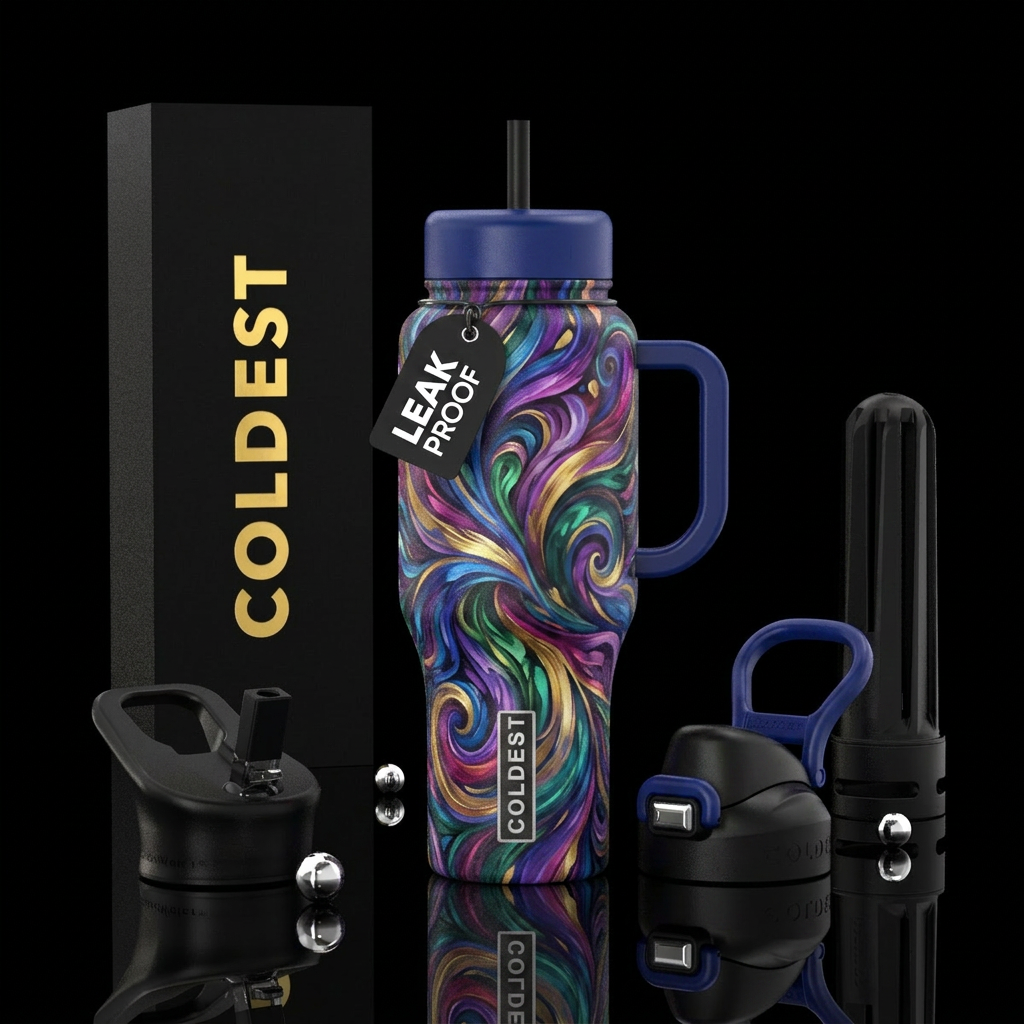 brush stroke, fantasy, swirls, abstract water bottle design
