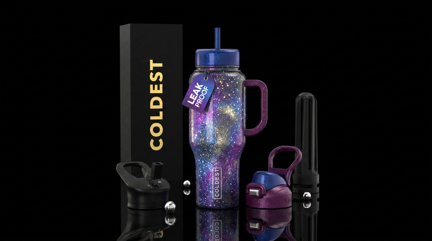 event horizon, enchanted,  sparkly water bottle design